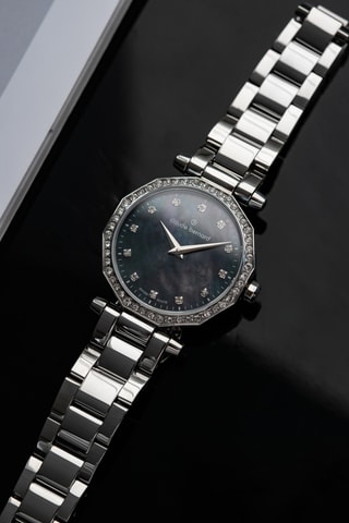 Montre à quartz en acier Dress Code - Argenté et bleu foncé