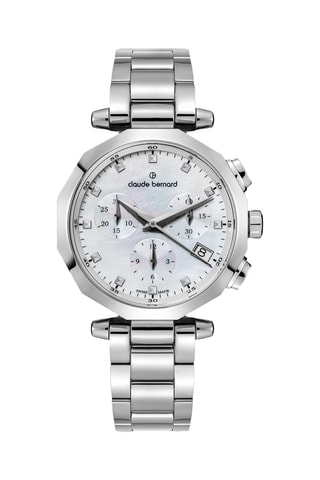 Montre à quartz en acier Dress Code - Chronographe - Argenté et blanc
