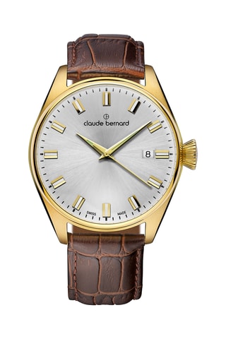 Montre à quartz en cuir Proud Heritage - Marron et doré