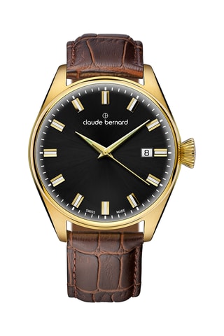 Montre à quartz en cuir Proud Heritage - Marron et doré