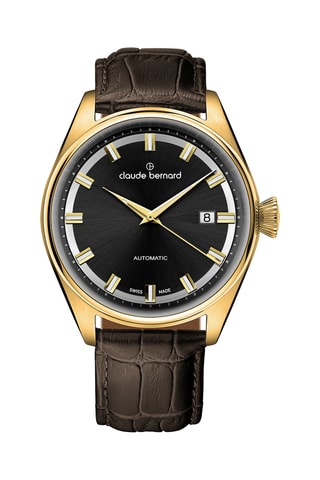 Montre automatique en cuir Proud Heritage - Marron et doré