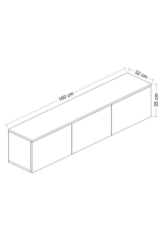 Meuble TV 3 abattants Neon - 160 x 35 x 32 cm
