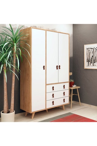 Armoire 3 portes et 3 tiroirs - 120 x 187 x 52 cm