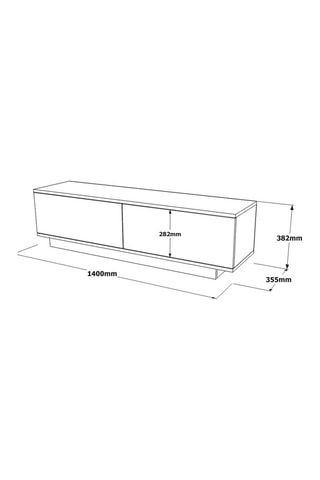 Meuble TV 2 abattants - 140 x 35,5 x 38,2 cm