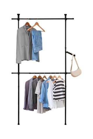 Penderie télescopique - 77/112 x 2,5 x 103/278 cm