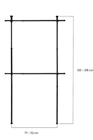 Penderie télescopique - 77/112 x 2,5 x 103/278 cm