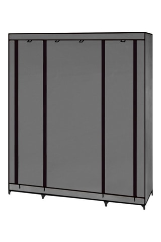 Armoire de rangement optimale grise avec accessoires - 2 cubes de rangement et 10 cintres