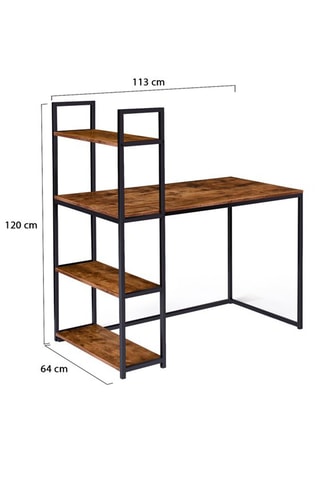 Bureau bibliothèque 2-en-1 Elize - 113 x 120 x 64 cm