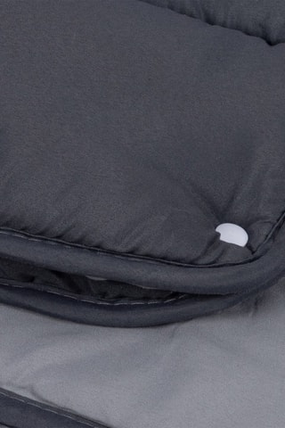 Couette double extra-chaude grise 4 saisons 220x240cm - microfibres 200 + 300 g/m2 + 2 oreillers moelleux 500 g/m2