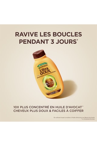 Champô Puro óleo de abacate e manteiga de karité Ultra Doux - Cabelos secos, encaracolados a frisados - 300 ml
