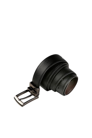 Cinto reversível em couro - Preto e castanho