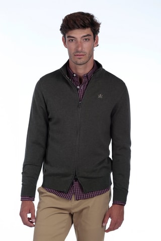 Casaco de malha - Verde-escuro