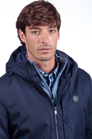 Parca com capuz - Azul-marinho