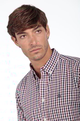 Camisa - Azul-marinho e vermelho