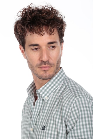 Camisa - Verde-claro e branco