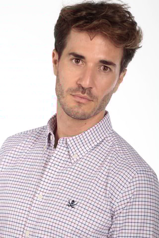 Camisa - Branco, azul e vermelho