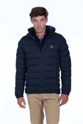 Blusão com capuz - Azul-marinho