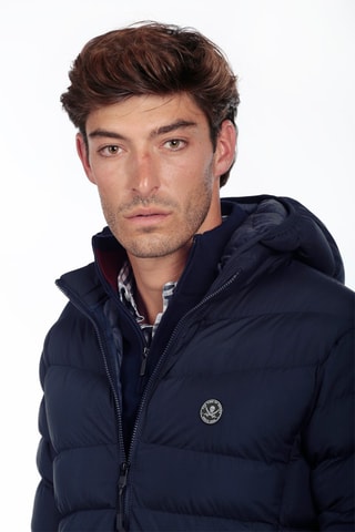 Blusão com capuz - Azul-marinho