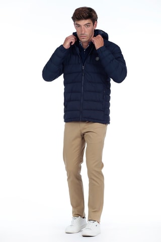 Blusão com capuz - Azul-marinho