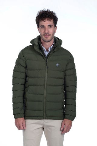 Blusão com capuz - Verde-caqui