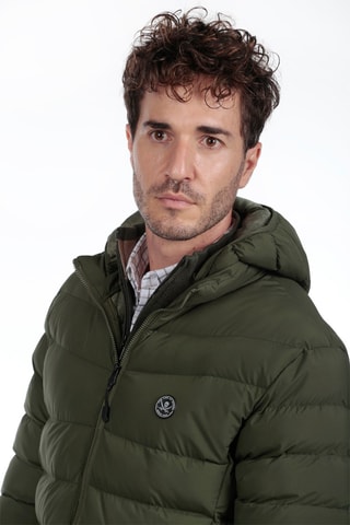 Blusão com capuz - Verde-caqui