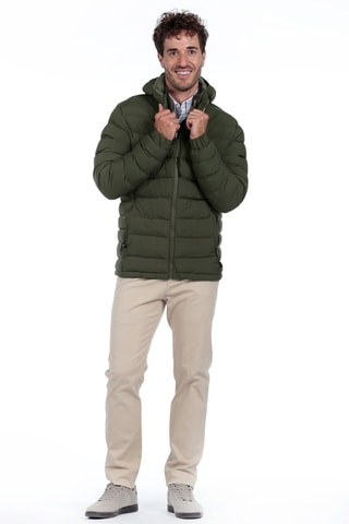 Blusão com capuz - Verde-caqui