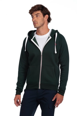 Sweat com capuz - Verde-escuro