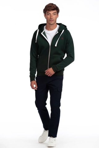 Sweat com capuz - Verde-escuro