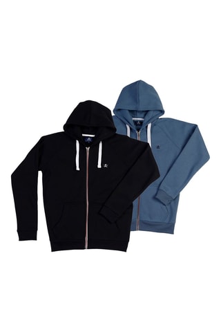 2 sweats com capuz - Preto e azul