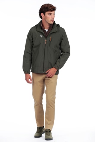Corta-vento regular com capuz - Verde