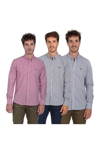3 camisas regular - Cinzento e verde