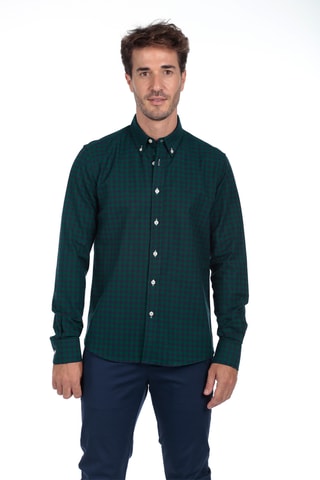3 camisas regular - Verde e azul-marinho