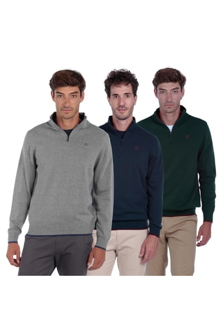 3 camisolas regular - Cinzento e azul