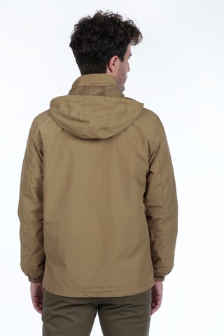 2 corta-ventos regular com capuz - Azul-marinho e bege-escuro