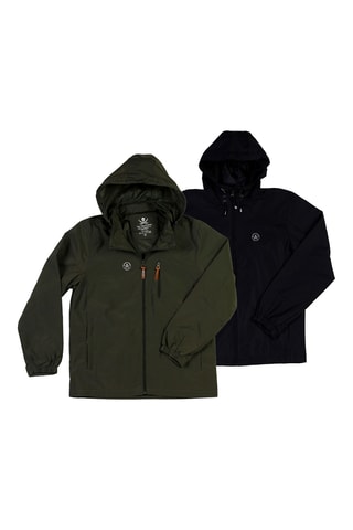 2 corta-ventos regular com capuz - Preto e verde