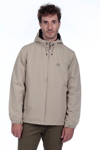 Corta-vento regular com capuz - Bege