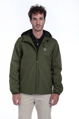 Corta-vento regular com capuz - Verde