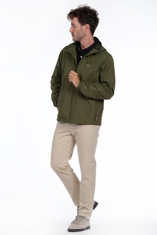 Corta-vento regular com capuz - Verde