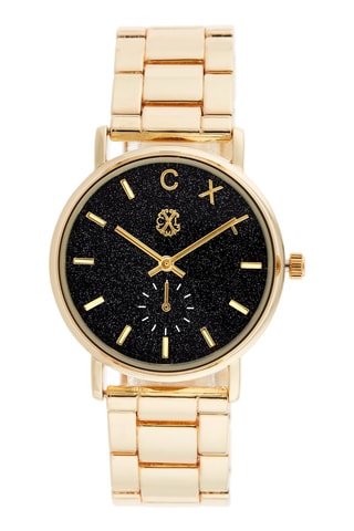 Legering Quartz Horloge Goudkleurig en Zwart