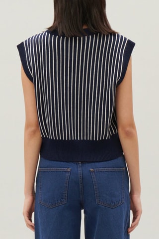 Camisola sem mangas de lã - Azul-marinho