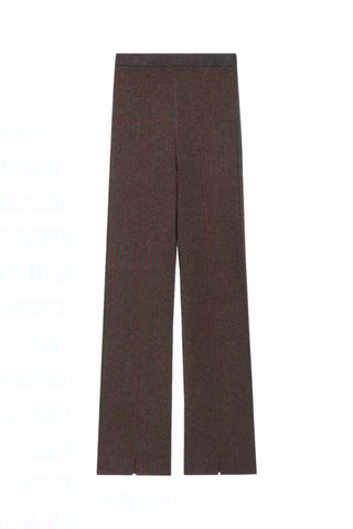 Calças de lã com cintura subida - Cinzento