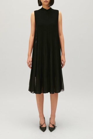 Vestido plissado - Preto