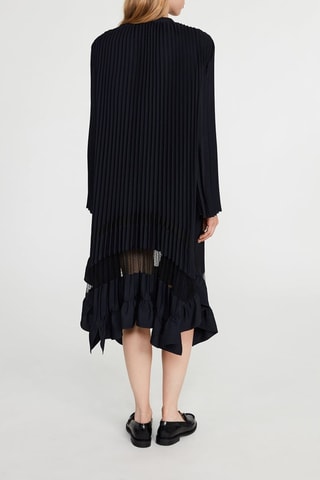 Vestido plissado - Azul-marinho