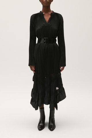 Vestido plissado - Preto