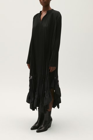 Vestido plissado - Preto