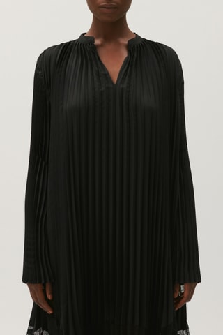 Vestido plissado - Preto