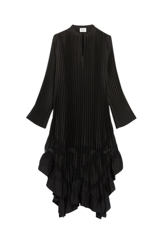 Vestido plissado - Preto