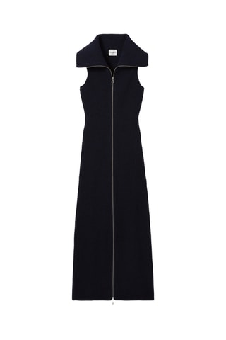 Vestido-camisola em lã - Azul-marinho mesclado