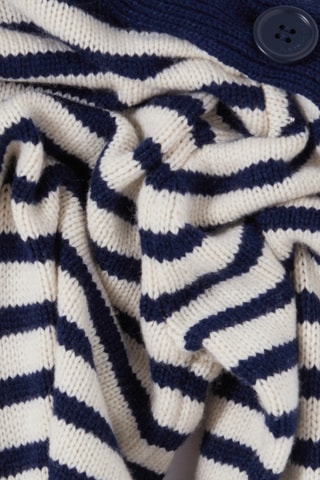 Vestido-camisola em lã - Branco e azul-marinho