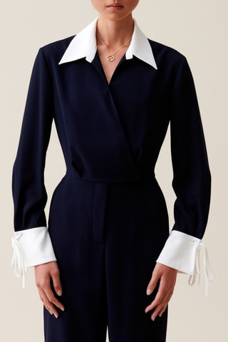 Macacão - Azul-noite e branco